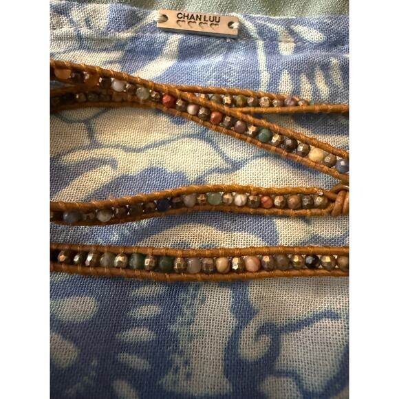 Chan Luu Handmade Wrap Bracelet with Natural Beads & Tan Leather - Picture 2 of 7
